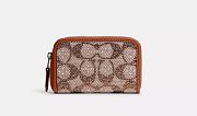 Coach Essential Small Zip Around Card Case In Crystal Signature Jacquard 11x7x2cm - 1