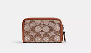 Coach Essential Small Zip Around Card Case In Crystal Signature Jacquard 11x7x2cm - 3