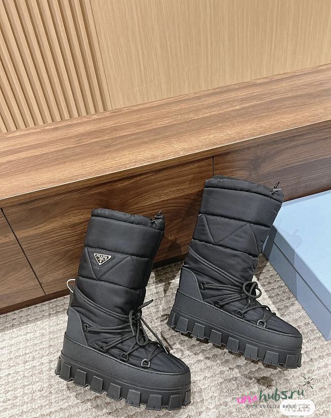 Prada Logo Plaque Snow Boots - 1