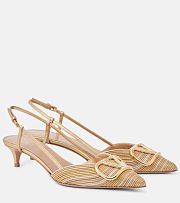Valentino Garavani VLogo Signature 40 leather slingback pumps - 5