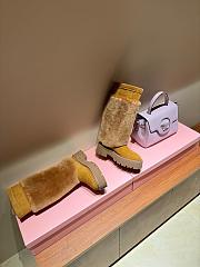 Celine Brown Fur Leather Boot - 4