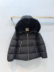 	 Moncler Laichefur Hooded Short Down Jacket Black - 5