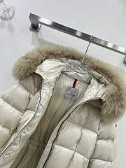 Moncler Boed Hooded Shearling Short Down Jacket Off White - 2