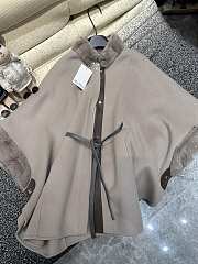 Max Mara Wool Cape with Mink Fur 3 colors - 3