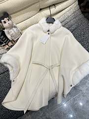 Max Mara Wool Cape with Mink Fur 3 colors - 2