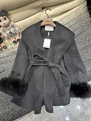 Max Mara Cashmere & Fur Belted/Cuffed Coat 3 colors - 2