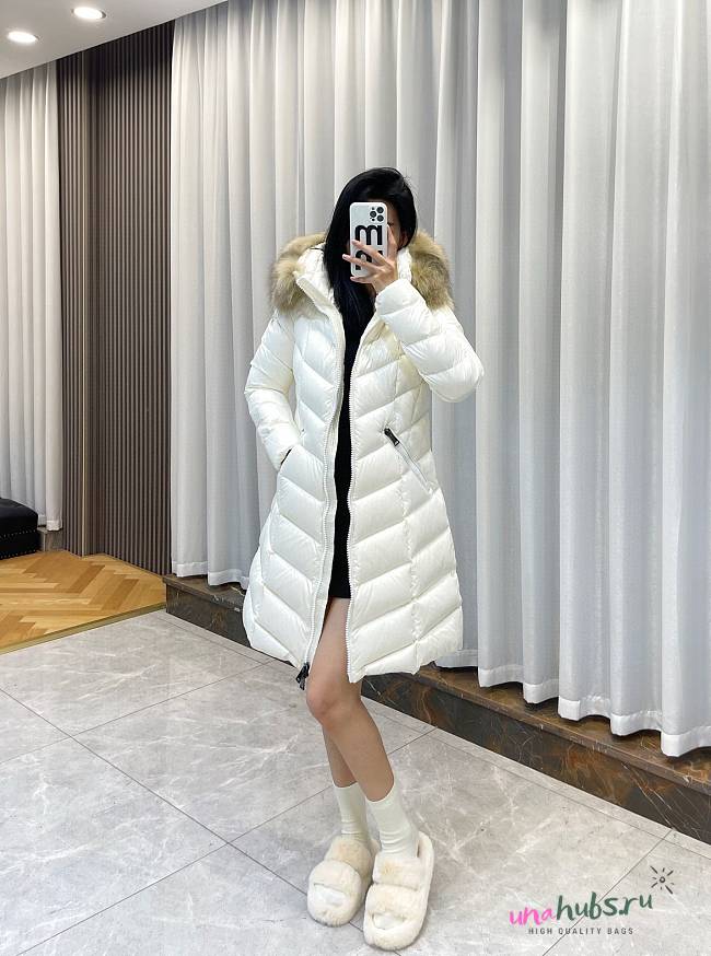 Moncler Fudson White Long Jacket - 1