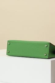 Hermes Kelly Mini Green Silver Hardware - 5