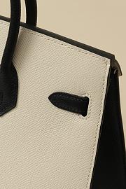 Hermes Birkin Epsom Black & White Bag 25cm - 4
