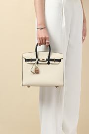 Hermes Birkin Epsom Black & White Bag 25cm - 2
