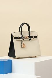 Hermes Birkin Epsom Black & White Bag 25cm - 3