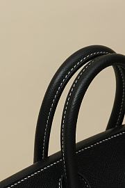 	 Hermes Birkin Epsom Black With White Stitiching Bag 25cm - 6