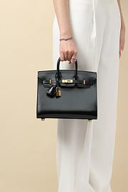 Hermes Birkin 25cm Black Swift Leather Bag - 5