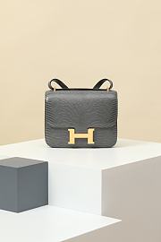 Hermes Constance Grey Lizard Bag - 19x15x5cm - 2