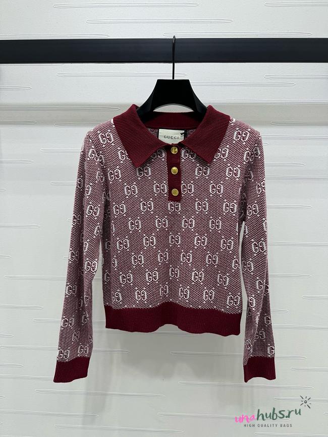 Gucci Long Sleeve Red Top - 1