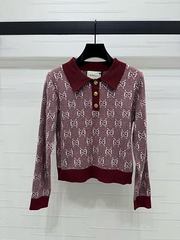 Gucci Long Sleeve Red Top