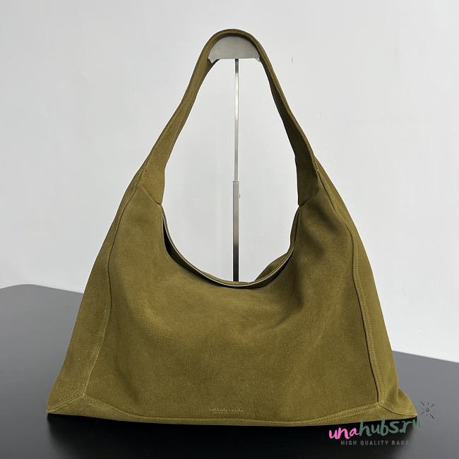 	 Bottega Veneta Large Hop Smooth silky calfskin In Green Suede - 54x24x13cm - 1