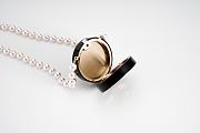 Chanel Long Necklace   Metal, Resin, Glass Pearls & Lambskin  Gold, Black & Pearly White - 3