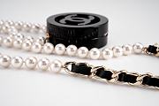Chanel Long Necklace   Metal, Resin, Glass Pearls & Lambskin  Gold, Black & Pearly White - 2