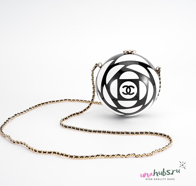 Chanel Resin Plexi cc Round Camellia Minaudiere Clutch  - 1