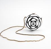 Chanel Resin Plexi cc Round Camellia Minaudiere Clutch  - 1