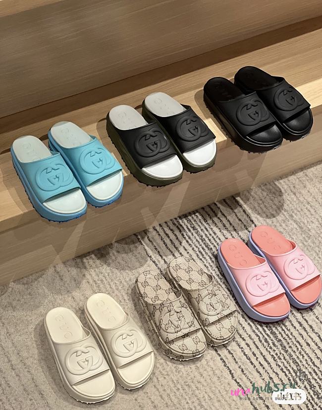 Gucci Slide Sandal With Interlocking G  - 1