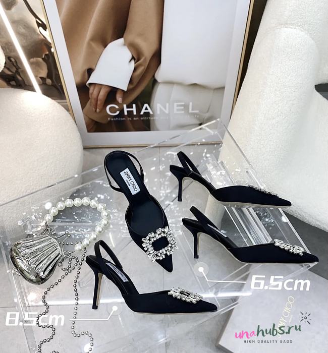 Jimmy Choo Square Buckle Drill Point Half Drag - 1