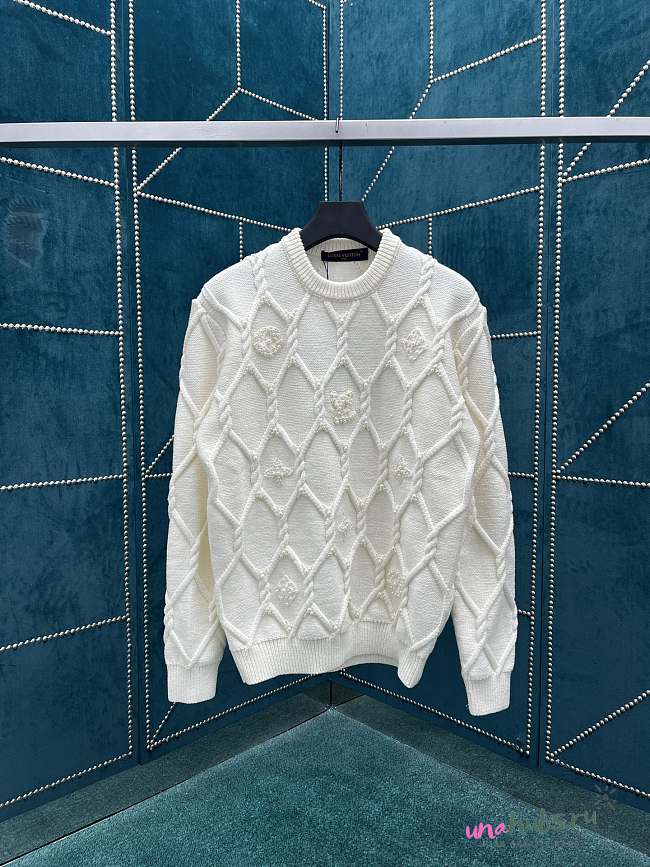 louis vuitton Embellished Cable Knit Wool Blend Pullover - 1