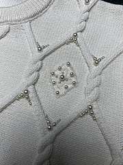 louis vuitton Embellished Cable Knit Wool Blend Pullover - 5