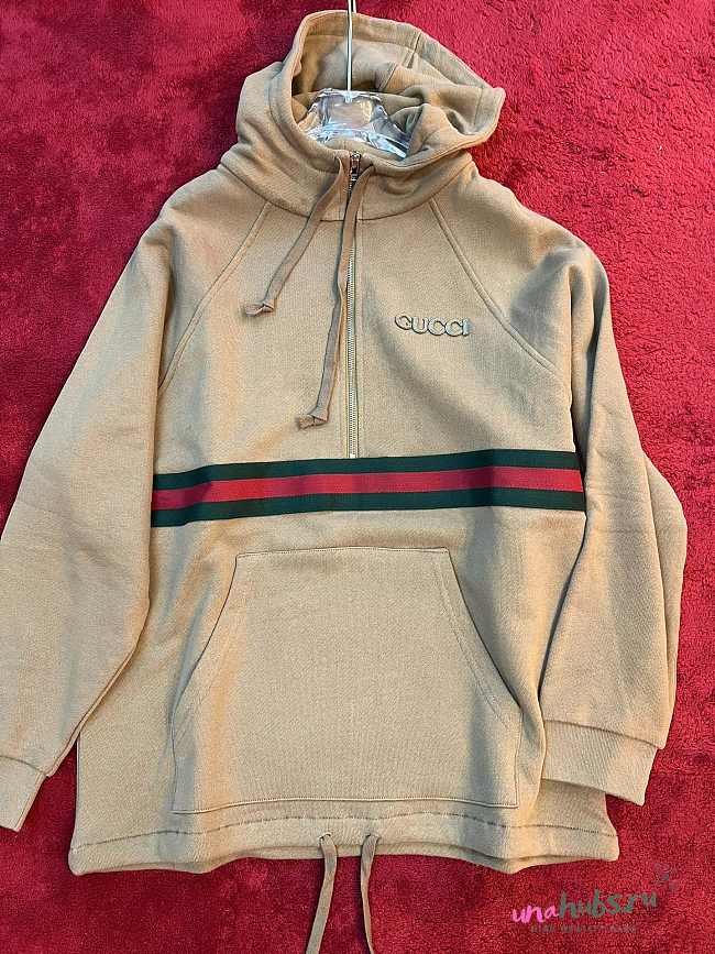 Gucci Cotton jersey hooded sweatshirt dress - 1