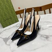 	 Gucci Horsebit Slingback Pump GG Ebony - 3