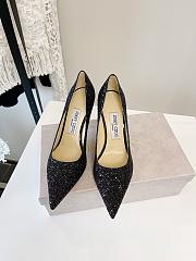 Jimmy Choo Coarse Glitter Pointy Toe Romy Pump - 6