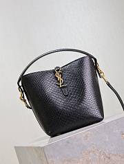 YSL LE 37 mini in black python leather - 15 x 13 x 6 cm - 5