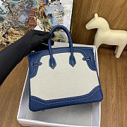 Hermes Birkin 25 Ghillies Blue de Prusse Toile - 6