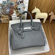 Hermes Birkin 30cm Grey Ostrich - 6