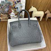 Hermes Birkin 30cm Grey Ostrich - 5