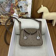 Hermes Mini lindy brown ostrich leather - 1
