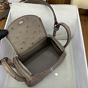 Hermes Mini lindy brown ostrich leather - 5