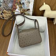 Hermes Mini lindy brown ostrich leather - 2