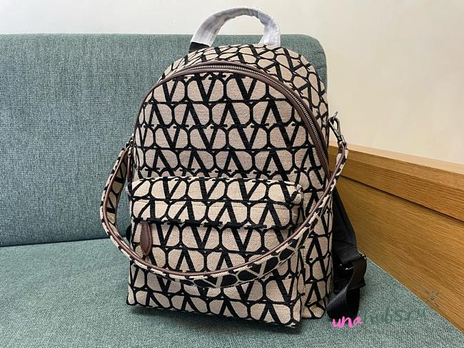 Valentino Garavani Canvas Black Backpack - 30x40x23cm - 1