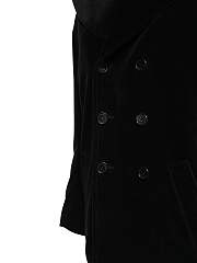 YSL cotton velvet oversized navy coat - 5