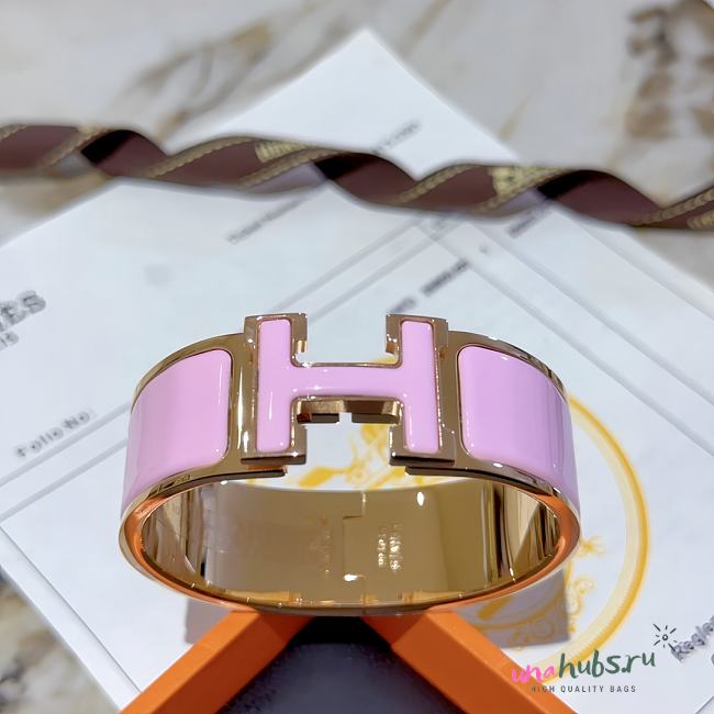Hermes Clic Clac H pink bracelet 2cm - 1