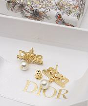 Dior Gold Pearl Earrings - 3