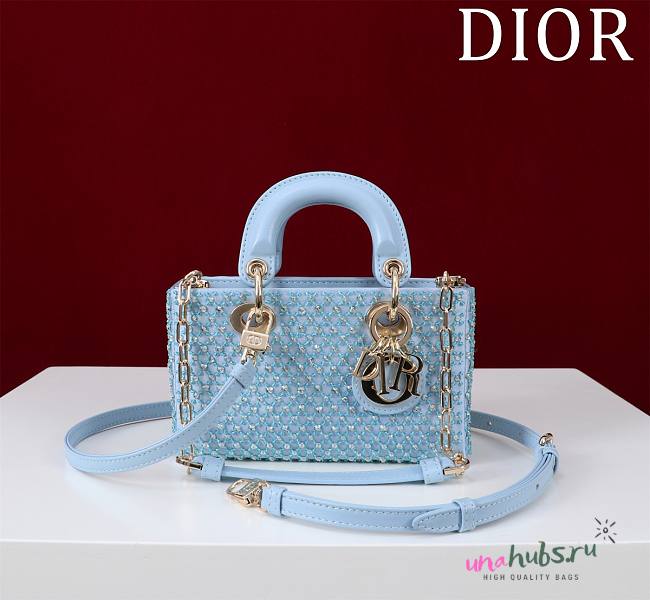 Dior Lady Small D-Joy Blue Bag  - 1
