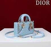 Dior Lady Small D-Joy Blue Bag  - 4
