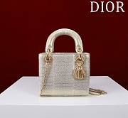 Dior Lady Mini Snake Gold and White Leather - 17*15*7cm - 1