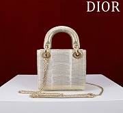 Dior Lady Mini Snake Gold and White Leather - 17*15*7cm - 6