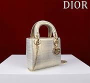 Dior Lady Mini Snake Gold and White Leather - 17*15*7cm - 5