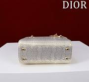 Dior Lady Mini Snake Gold and White Leather - 17*15*7cm - 4