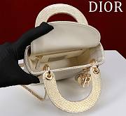 Dior Lady Mini Snake Gold and White Leather - 17*15*7cm - 3